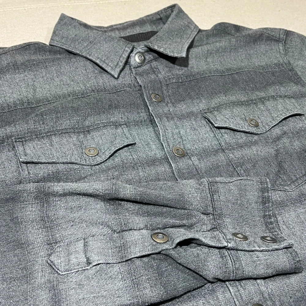 Prana Flannel Button Up‎ Shirt Long Sleeve Lined Thick Warm Thermal Mens Medium